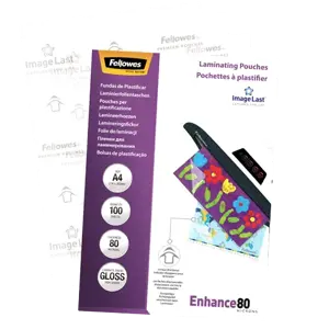 "Fellowes ImageLast" A4, 80 mikronų laminavimo dėklas - 100 pakuočių, skaidrus, plastikinis, A4, 216 mm, 1 mm, 303 mm
