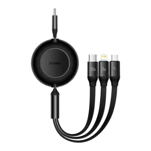 Baseus Bright Mirror 4, USB-C 3-in-1 cable for micro USB / USB-C / Lightning 100W / 3.5A 1.1m (Blac…