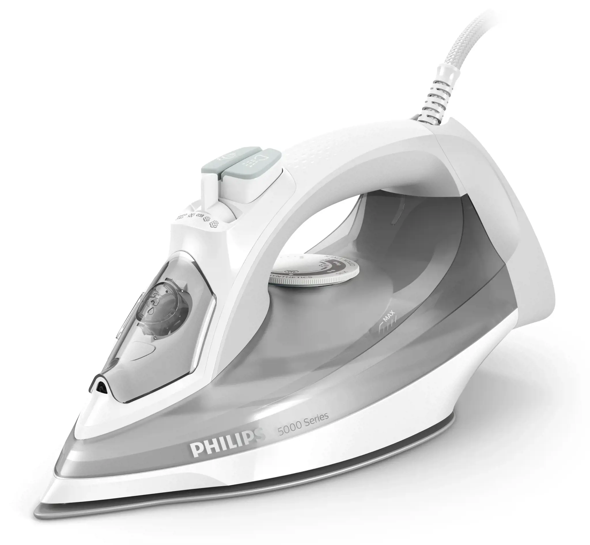 "Philips" 5000 serijos DST5010/10, garinis lygintuvas, "SteamGlide Plus" padas, 2 m, 160 g/min, pilkas, baltas, 40 g/min