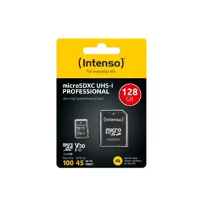 Intenso MicroSDXC - Atminties kortelė 128 GB 10/25 MB/s klasės su adapteriu