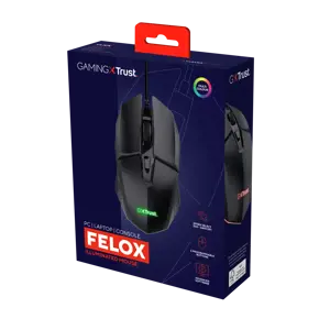 "Trust GXT 109 Felox", dešiniarankis, optinis, USB Type-A, 6400 DPI, juodas