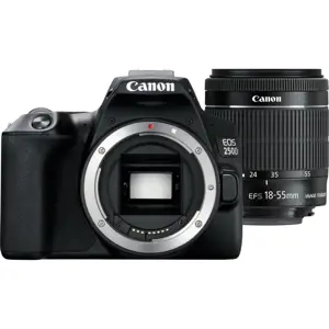 "Canon EOS 250D" + EF-S 18-55mm f/3.5-5.6 III, 24,1 MP, 6000 x 4000 taškų, CMOS, 4K Ultra HD, jutik…