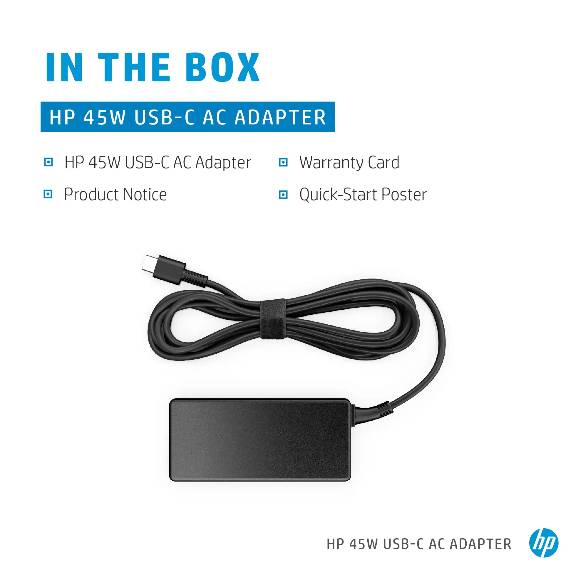 HP 45W USB-C kintamosios srovės adapteris, nešiojamojo kompiuterio, vidinis, 45 W, 3 A, Spectre x2 12-a0xx; HP Pavilion x2 10-n1xx; Pavilion x2 10-n0xx, 15 V