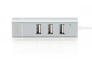 DIGITUS USB 2.0 3 prievadų šakotuvas + Fast Ethernet LAN adapteris su C tipo jungtimi