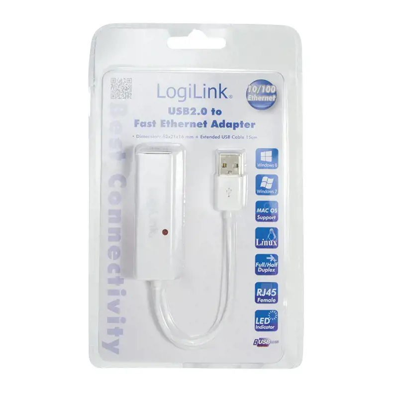 LOGILINK UA0144B LOGILINK - USB 2.0 ir Fast Ethernet RJ45 adapteris