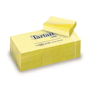 Lipnūs lapeliai TARTAN, 38 x 51 mm, geltona sp., 12 vnt./pak.