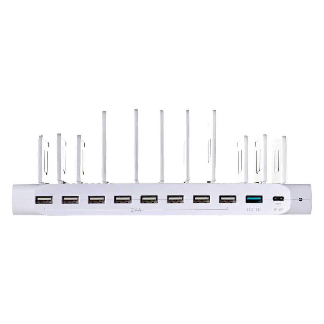 UNITEK Y-2190 Įkrovimo stotelė 8x USB 2.4A 160W 2x QC3.0 USB-C Y-2190