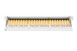 DIGITUS Patch Panel 19inch 24Port Cat6 ekranuotas pilkas RAL7035 kabelių montavimas apie LSA