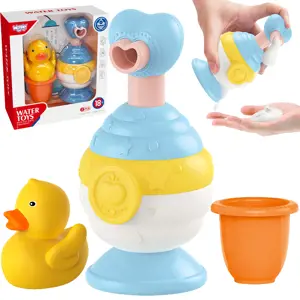 WOOPIE BABY vonios žaislų puodelis + antis + muilo dozatorius