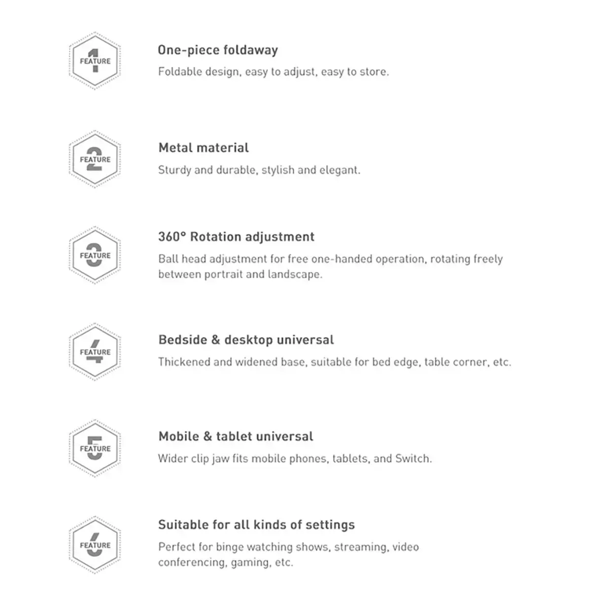 Baseus Otaku universal phone holder tablet stand lazy holder gray (LUZQ000013)