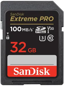 "SanDisk Extreme PRO" 32GB SDHC atminties kortelė + 2 metų "RescuePRO Deluxe" iki 100MB/s ir 90MB/s…