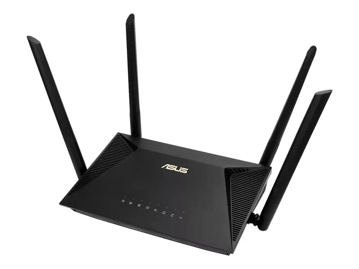 ASUS RT-AX1800U, Wi-Fi 6 (802.11ax), Dual-band (2.4 GHz / 5 GHz), Ethernet LAN, Black, Tabletop router