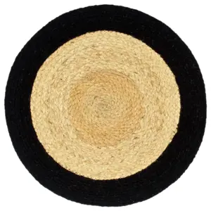 Stalo kilimėliai, 4 vnt., natūralios ir juodos spalvų, 38 cm