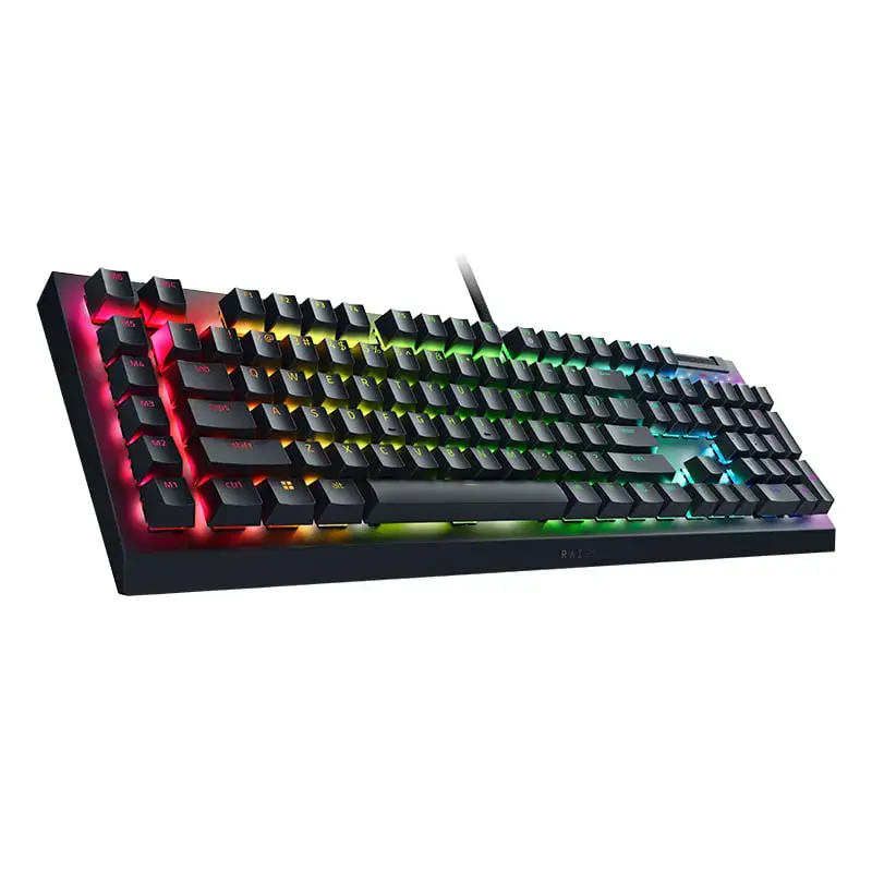 "Razer BlackWidow V4 X" mechaninė žaidimų klaviatūra, geltonas jungiklis, JAV išdėstymas, laidinė, juoda