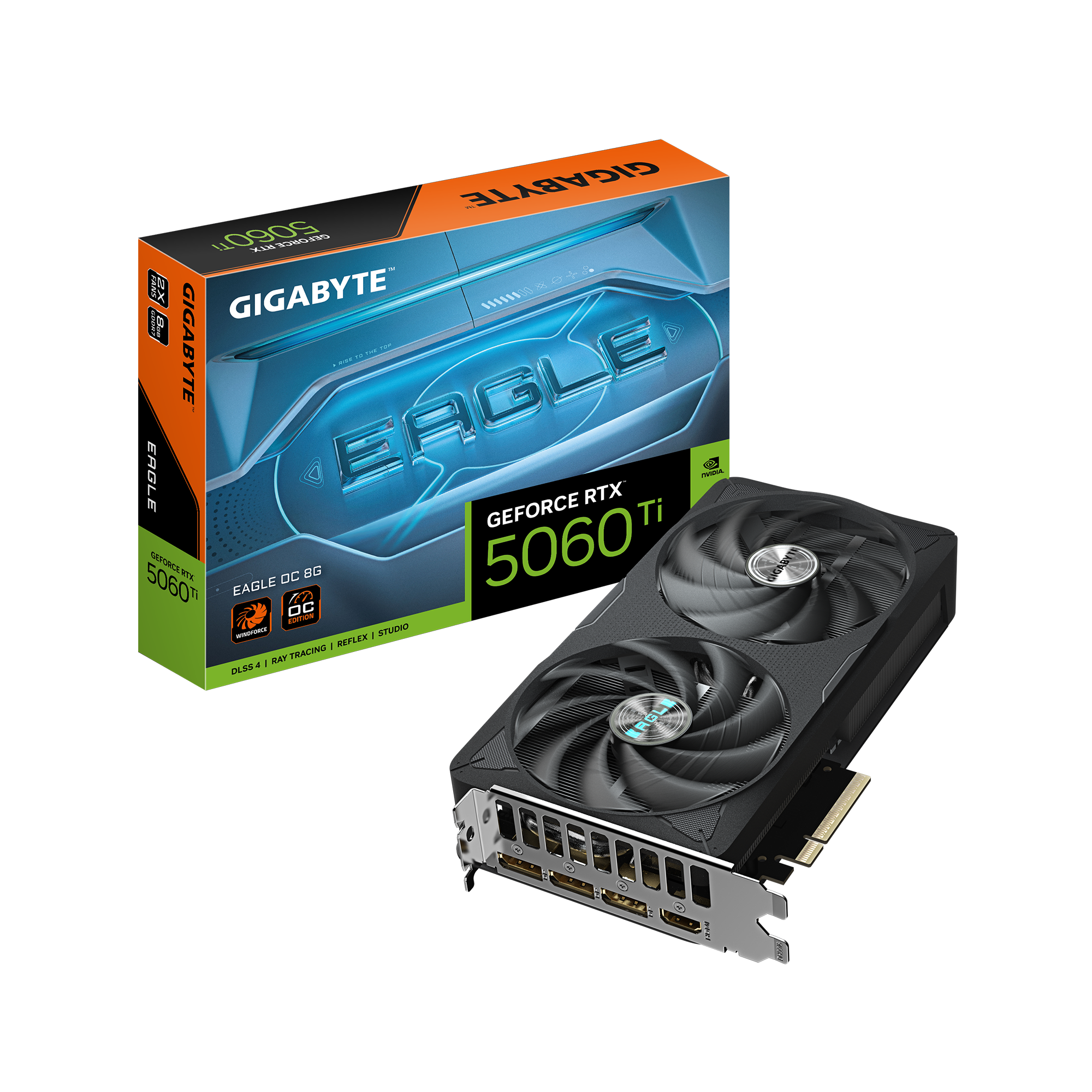 Vaizdo plokštė GIGABYTE GeForce RTX 5060 Ti 8 GB, GDDR7, GV-N506TEAGLE OC-8GD