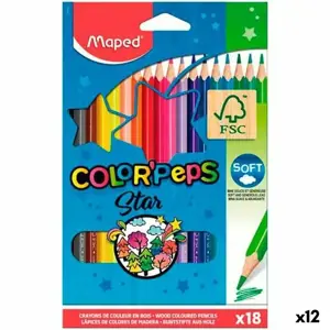 Spalvinimo pieštukai Maped Color' Peps Star Multicolour 18 vienetų (12 vnt.)