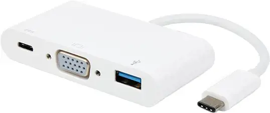 "Vivanco" USB-C - VGA 3in1 adapteris, baltas (34294)
