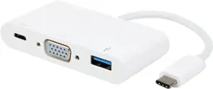 "Vivanco" USB-C - VGA 3in1 adapteris, baltas (34294)