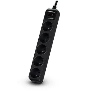 CyberPower Tracer III B0520SC0-FR, 350 J, 5 AC outlet(s), Type E, 200 - 250 V, 50 - 60 Hz, Black