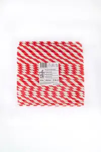 Popieriniai šiaudeliai ZigZag, raudoni/dryžuoti, D 8 mm, L 24 cm, 250 vnt