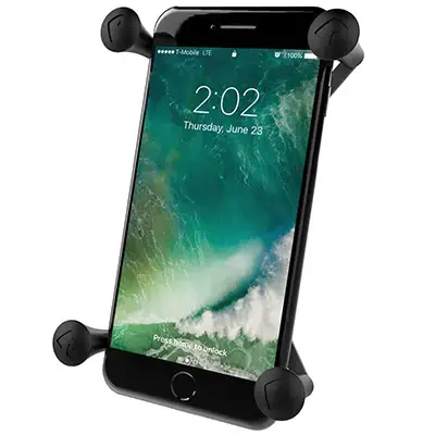 "RAM Mounts X-Grip" didelis telefono laikiklis su rutuliuku, Mobilusis telefonas / išmanusis telefonas, Pasyvus laikiklis, Automobilis, Juodas, Nerūdijantis plienas