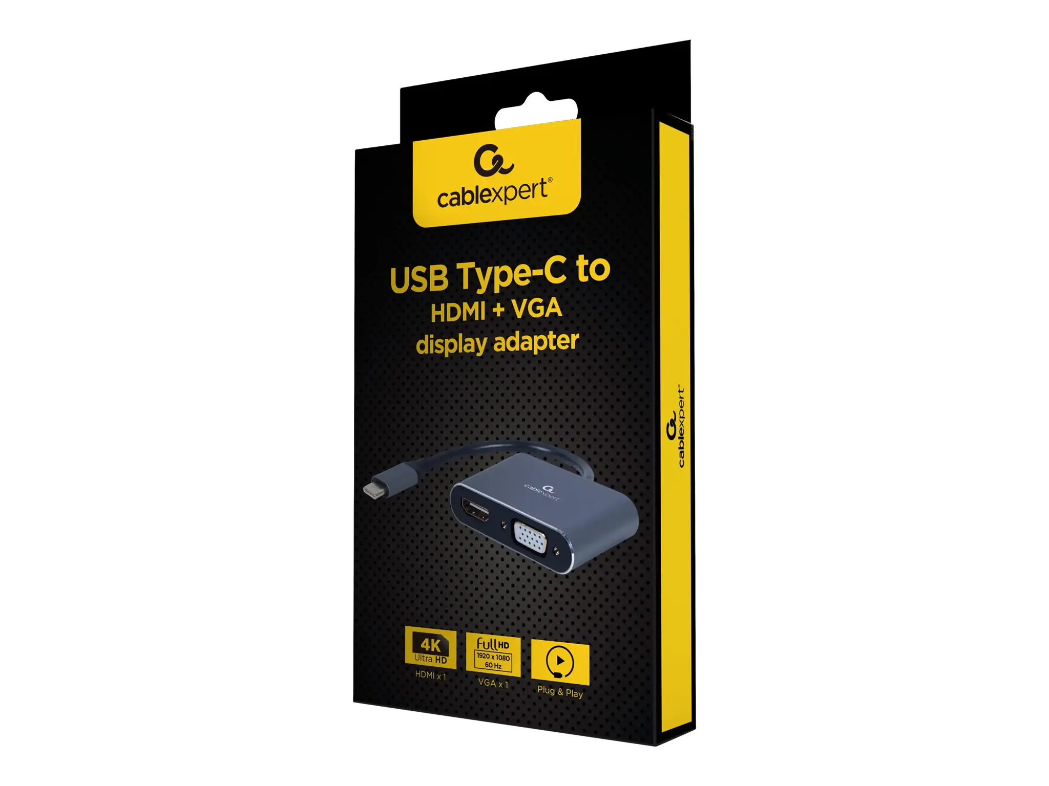 GEMBIRD A-USB3C-HDMIVGA-01 USB Type-C į HDMI + VGA ekrano adapteris erdviai pilkas