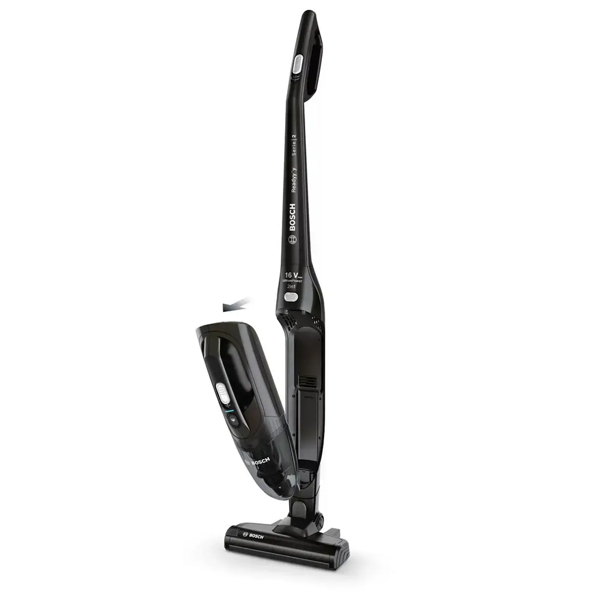 Bosch Serie 2 BCHF216B, Stick vacuum, Bagless, Black, 0.4 L, Dry, Cyclonic