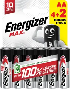 Energizer battery Max Alkaline AA CHP6 4+2