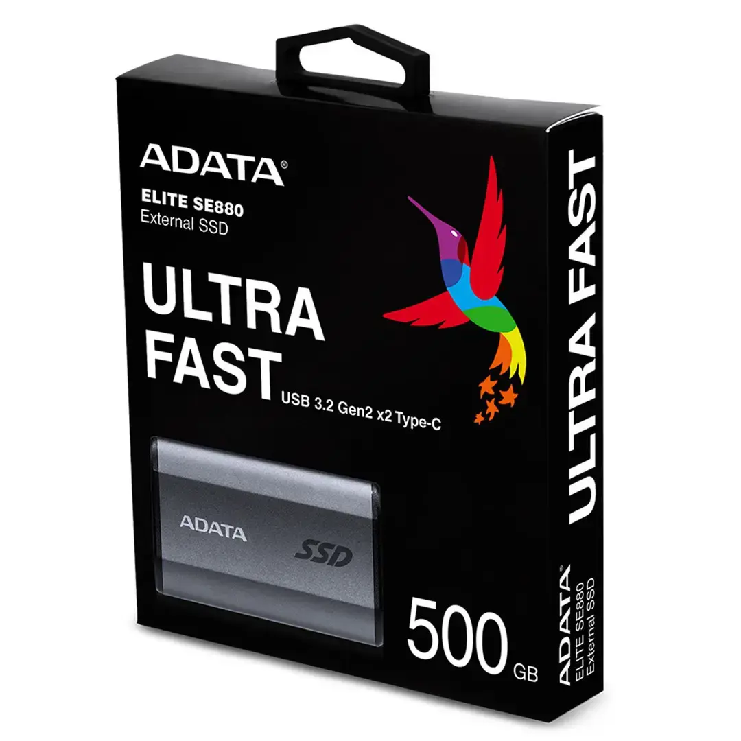 ADATA išorinis SSD diskas SE880 512 GB Titanium Grey
