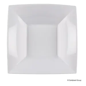 Vienkartinės gilios lėkštės NICE,  PP, baltos, 18x18 cm, 15 vnt.