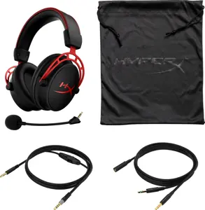 "HyperX Cloud Alpha" - žaidimų ausinės (juodai raudonos), laidinės, žaidimų, 13 - 27000 Hz, 298 g, ausinės, juodos, raudonos