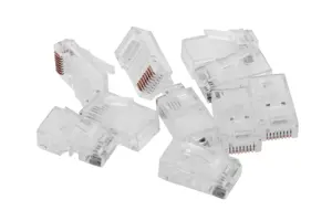 GEMBIRD PLUG3UP6/100 Gembird modulinis LAN kištukas 6u, paauksuotas - 100 vnt., ištisiniai kabeliai