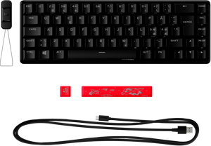 HyperX Alloy Origins 65 - Mechanical Gaming Keyboard - HX Red (NO Layout), 65%, Wired, USB, Mechanical, RGB LED, Black