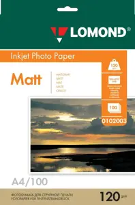Matinis Fotopopierius Lomond, A4, 120 g/m², 100 psl.