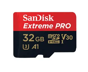 "SanDisk Extreme PRO microSDHC 32GB + SD adapteris + RescuePRO Deluxe 100MB/s A1 C10 V30 UHS-I U3; …