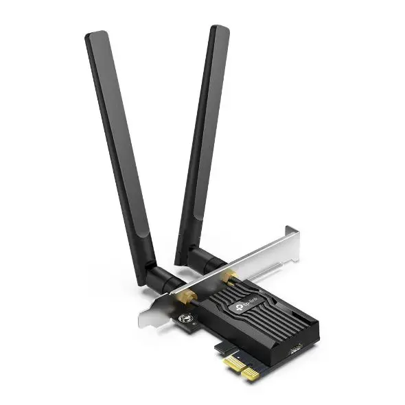 TP-Link ARCHER TX55E, belaidis, PCI Express, WLAN / "Bluetooth", "Wi-Fi 6" (802.11ax), 2402 Mbps, juodas