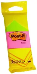 Lipnūs lapeliai POST-IT 6812, neoniniai 51x38 mm, 100 lapelių, 3 pakuotės