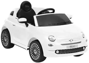 Elektrinis vaikiškas automobilis Fiat 500, baltos spalvos