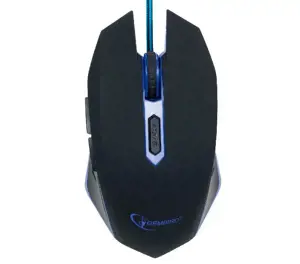 GEMBIRD MUSG-001-B Gembird žaidimų optinė pelė 2400 DPI, 6 mygtukai, USB, juoda su mėlynu apšvietimu