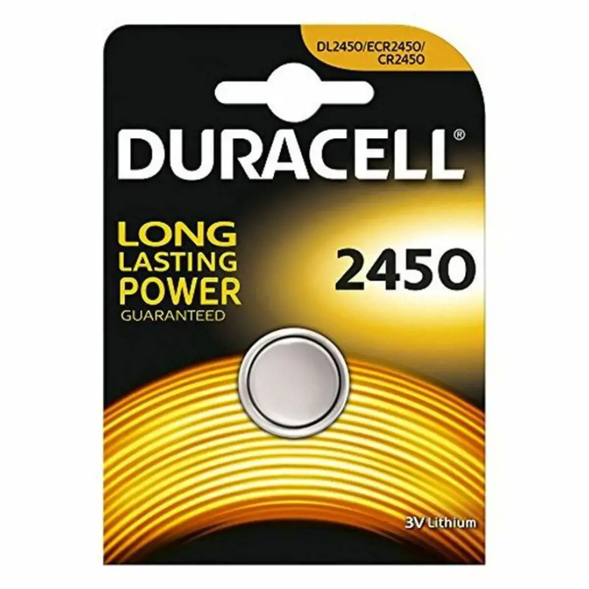 Duracell CR2450 3V, Vienkartinė baterija, CR2450, ličio, 3 V, 1 vnt., mygtukinė/monetinė