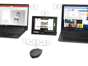 "Lenovo Go" belaidis daugiafunkcis įrenginys, dvipusis, optinis, RF belaidis + "Bluetooth" + A tipo USB, 2400 DPI, pilkas