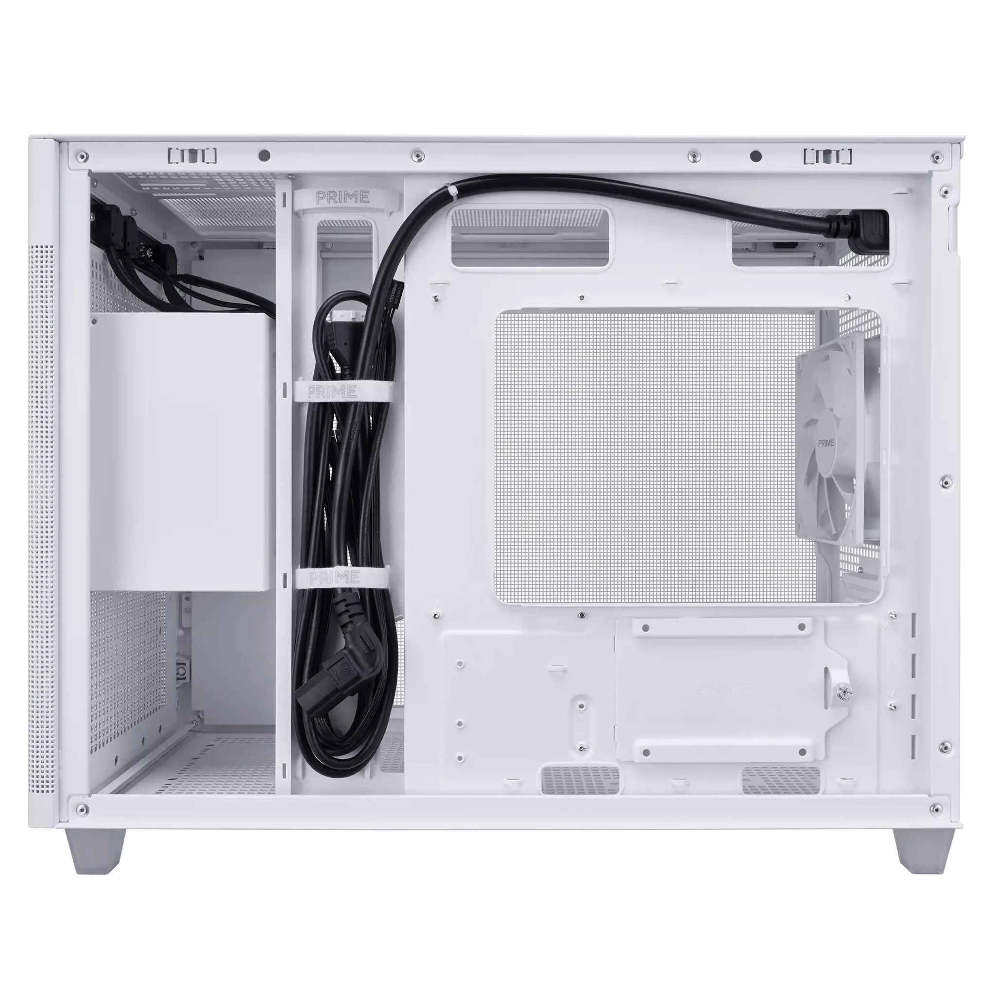 ASUS Prime AP201 MicroATX, Mini Tower, kompiuteris, baltas, micro ATX, Mini-ITX, 17 cm, 33,8 cm