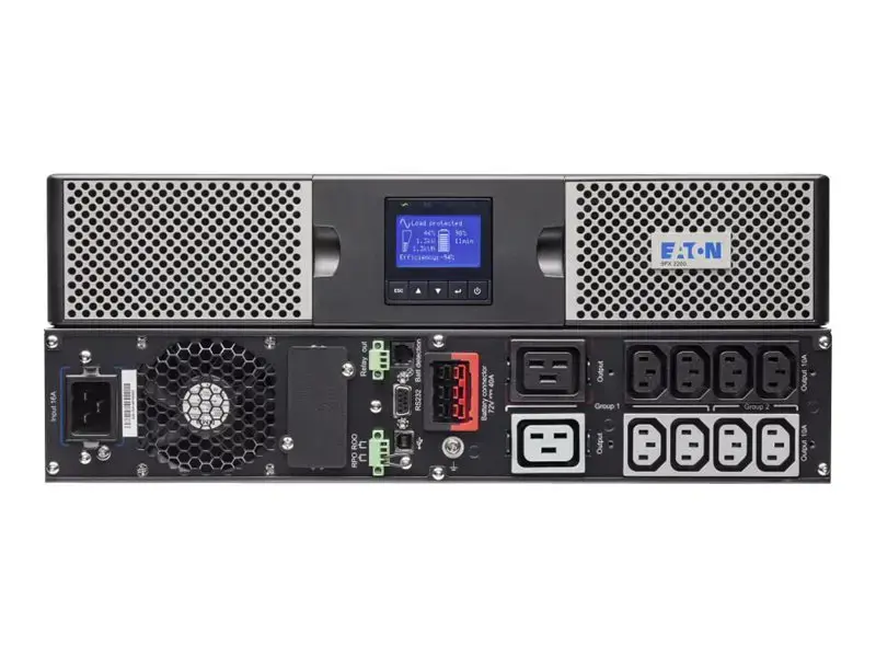 "Eaton" 9PX2200IRTN, dvigubos konversijos (Online), 2,2 kVA, 2200 W, grynas sinusas, 176 V, 276 V