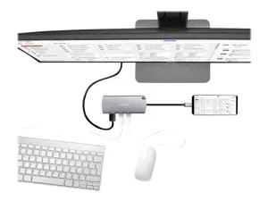 Axagon HMC-6M2 SUPERSPEED USB-C COMBO 6IN1 HUBMultiport USB 3.2 Gen 1 šakotuvas. SATA M.2, HDMI, Gigabit LAN ir Power Delivery. Kabelis USB-C 18 cm.