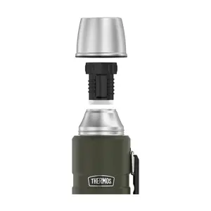 THERMOS 470 ml thermos flask with cup holder - army green