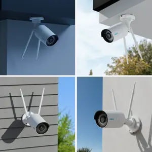 Reolink W320 - 5MP Outdoor Security Camera, 2.4/5 GHz Wi-Fi, Person/Vehicle/Animal Detection, 100ft Night Vision, IP security camera, Outdoor, Wired & Wireless, Google Assistant, External, Wall