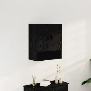 Juoda sieninė spintelė 60x31x70 cm iš inžinerinio medžio