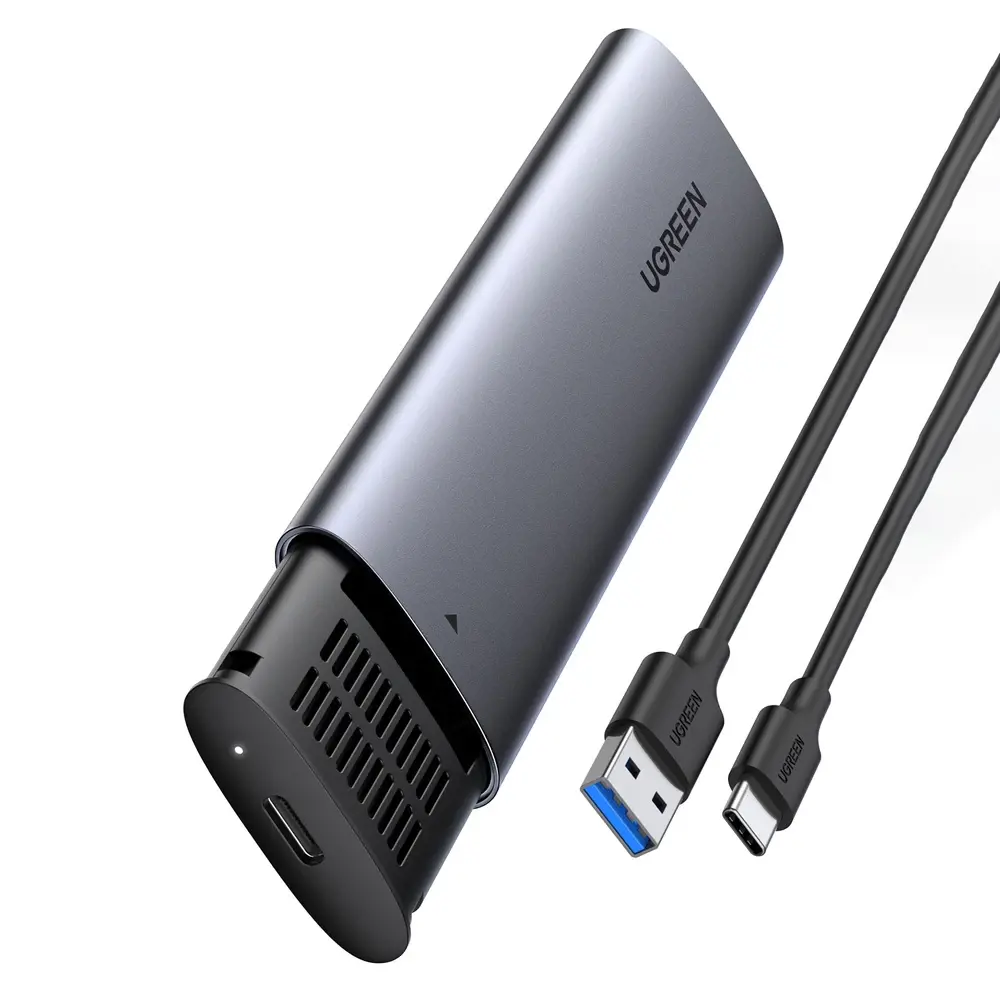 Ugreen 10903, SSD korpusas, M.2, Serial ATA III, 5 Gb/s, USB jungtis, juoda, pilka