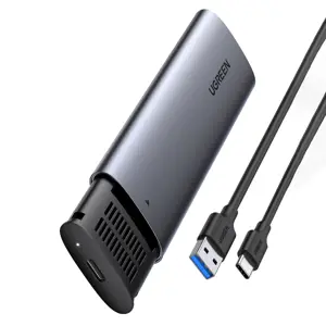 Ugreen 10903, SSD korpusas, M.2, Serial ATA III, 5 Gb/s, USB jungtis, juoda, pilka