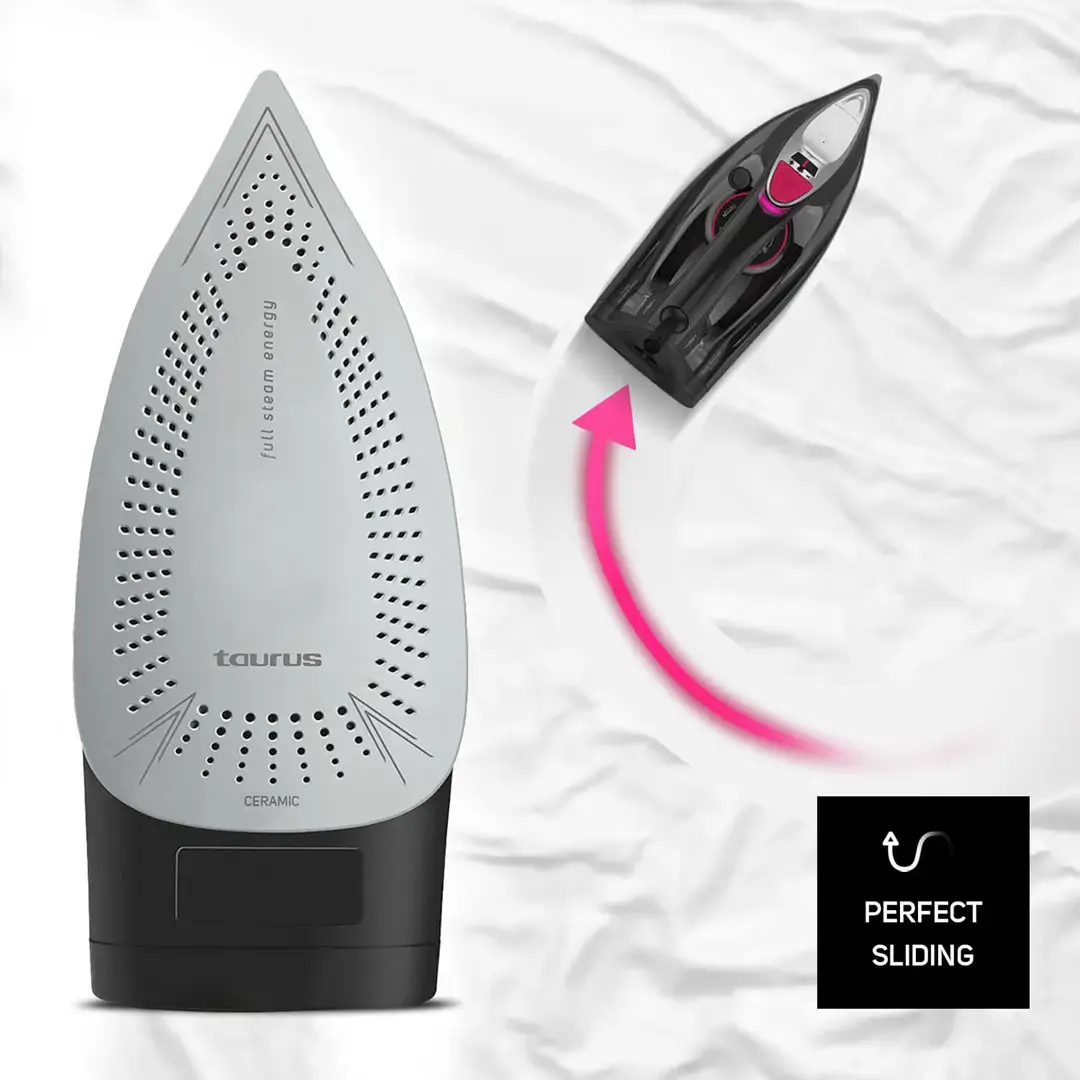 Taurus Geyser Eco Easy 2800 sausas ir garų lygintuvas Keraminė pado plokštė 2800 W Juoda